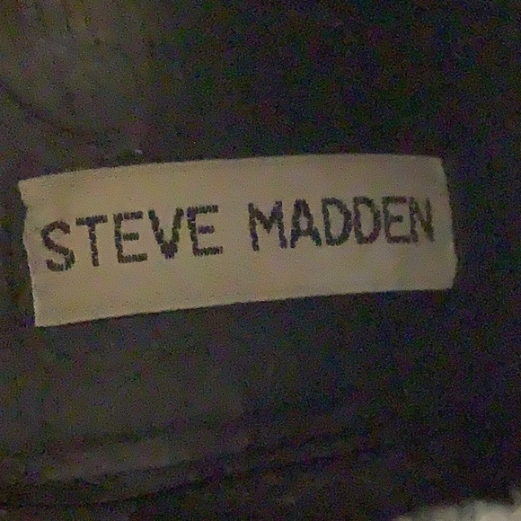 Steve Madden “Now” Black Leather Open Toe High Heel Zip Ankle Bootie Sz 7 - Picture 11 of 12